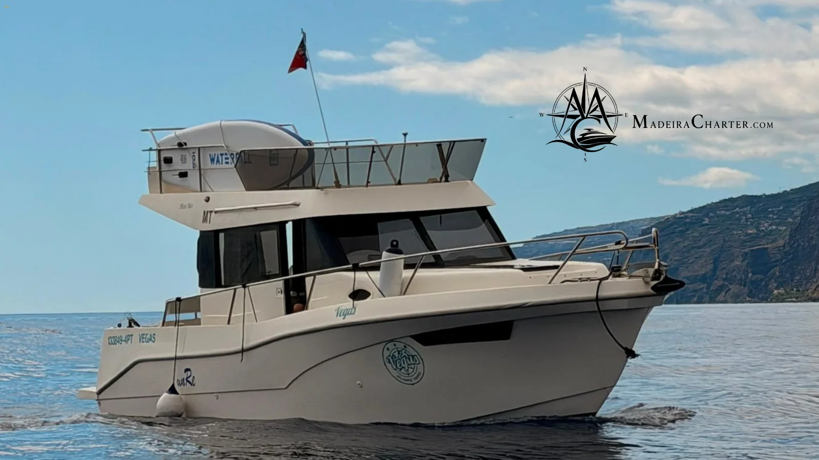 Madeira Charter boat near the coast